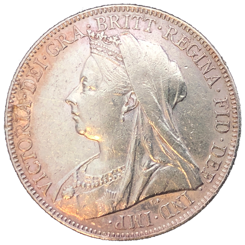 Libra VICTORIA - Coroa com Manto (Viúva)-1899-Frente